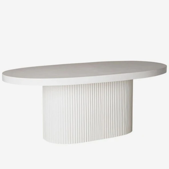 Terra Oval Natural Ahşap Bohem Masa 80x160 - Resim 12