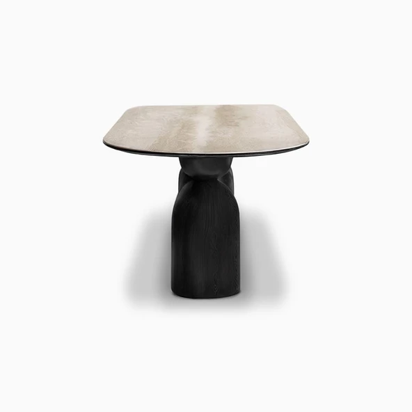 İmperial İtalyan Still Oval Traverten Yemek Masası 90x190 - Resim 7