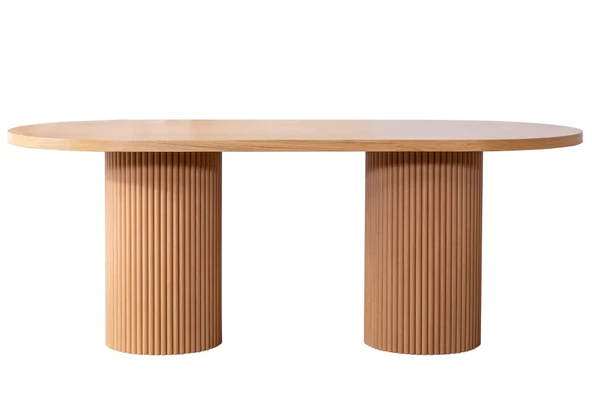 Soleil İskandinav Oval Natural Ahşap Bohem Masa 80x170 - Resim 2