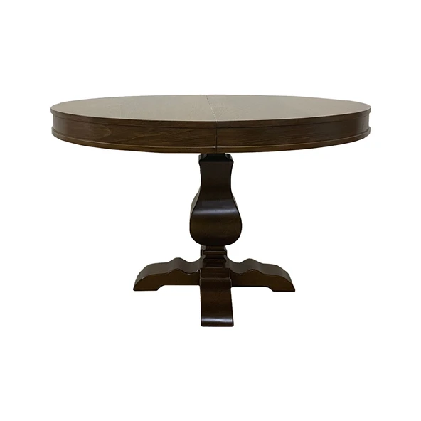 Orleans Fransız Klasik Still Yuvarlak Açılır Ceviz Masa 100x100 - Resim 6