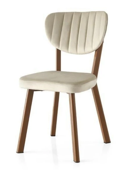 Olivya Sandalye, Ceviz Metal - Resim 2