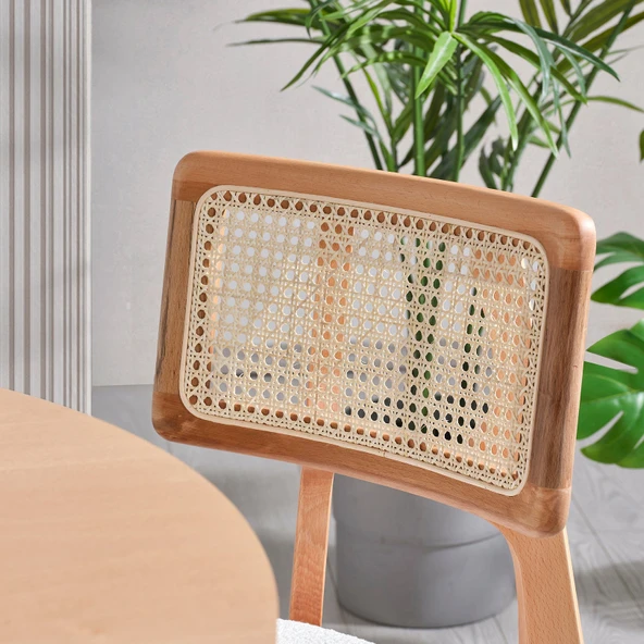 Arya Yuvarlak Ahşap Bohem Masa 110x110 - Resim 6