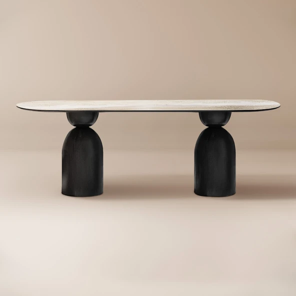 İmperial İtalyan Still Oval Ahşap Yemek Masası 100x210 - Resim 11