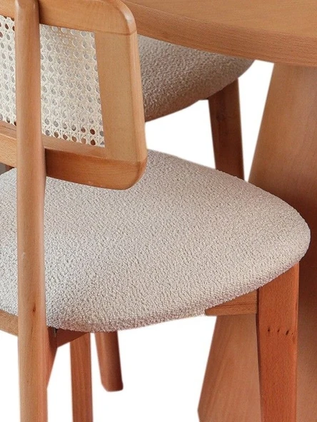 Pissa Natural Ahşap Yemek Masası 100x100 - Resim 6