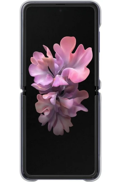 Samsung Galaxy Z Flip Ile Uyumlu Deri Kılıf Gümüş Gri Ef-vf700lsegww - 2
