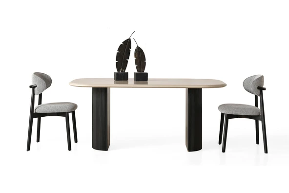 Zeno Oval Ahşap Bohem Yemek Masası 90x180 - Resim 6