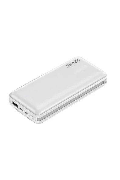 shaza 20.000 Mah Kendinden Kablolu Taşınabilir Şarj Cihazı Beyaz