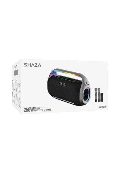shaza 250w Ses Çıkışı Mikrofonlu Taşınabilir Bluetooth Hoparlör Siyah - 3