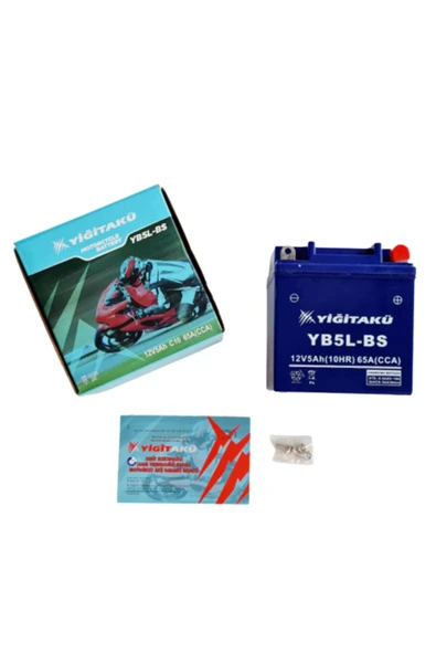 Yiğit Akü 12 V 5 Ah Yb5L Bs Motosiklet Activa Cup Ybr Akü 2022 Üretim Tarihli En Son Üretim - 1