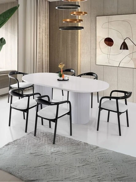 Echo İskandinav Oval Ahşap Bohem Masa 90x160 ürün görseli