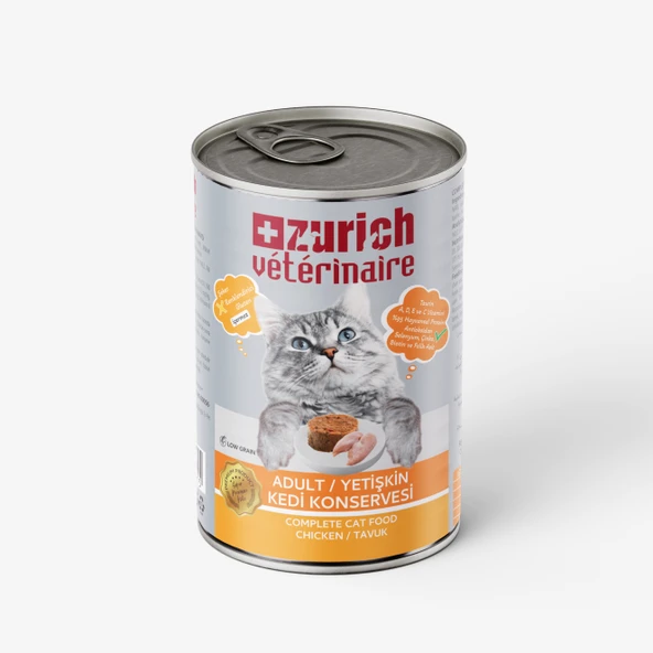 Zurich Veterinaire Pate Tavuklu Yetişkin Kedi Konservesi 24x415 gr ürün görseli