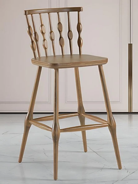 Natura Retro Ahşap Bar Sandalyesi - Resim 9