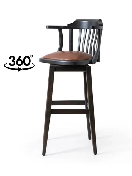 Arven Döner Ahşap Bar Sandalyesi - Resim 2