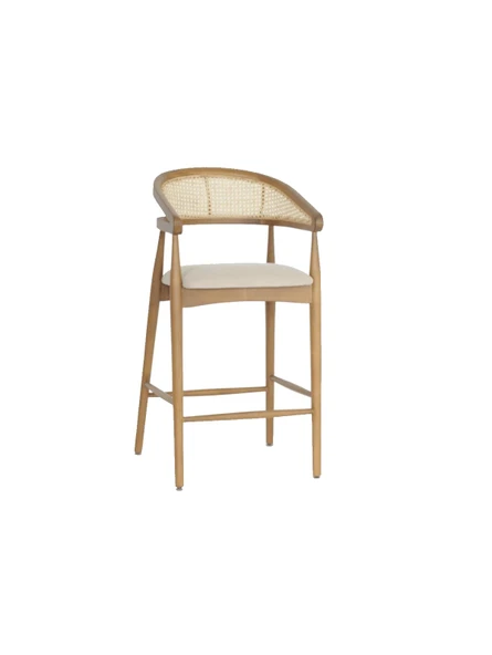 Gazel Hazeranlı Ahşap Bar Sandalyesi - Resim 4