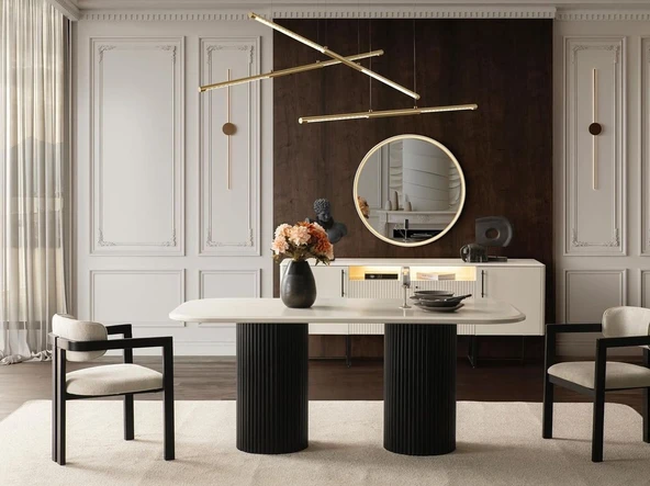 Nomad İskandinav Oval Natural Ahşap Bohem Masa 80x160 - Resim 5