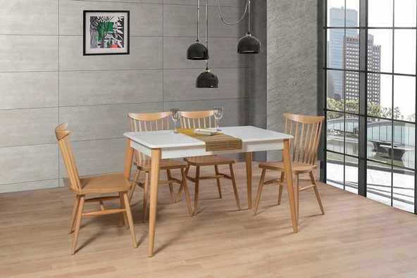 Ludovica Fransız Retro Still Açılır Yemek Masası 90x140 - Resim 4