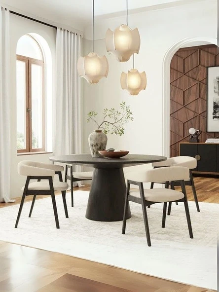 Hemera Ceviz Ahşap Yemek Masası 120x120 - Resim 9