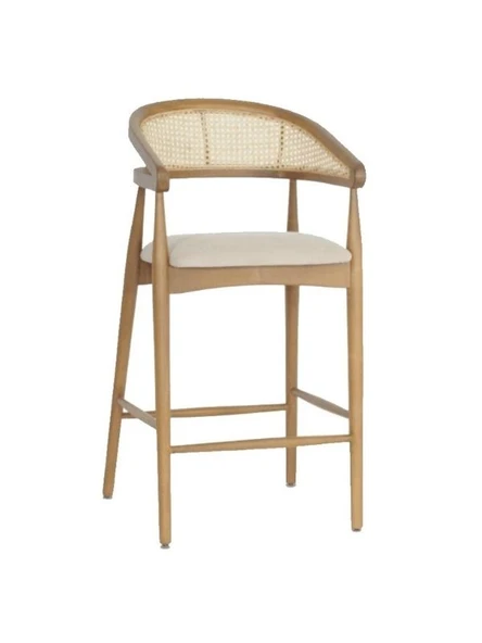 Gazel Hazeranlı Ahşap Bar Sandalyesi ürün görseli