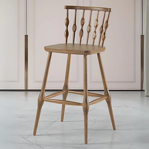 Natura Retro Ahşap Bar Sandalyesi - Resim 10