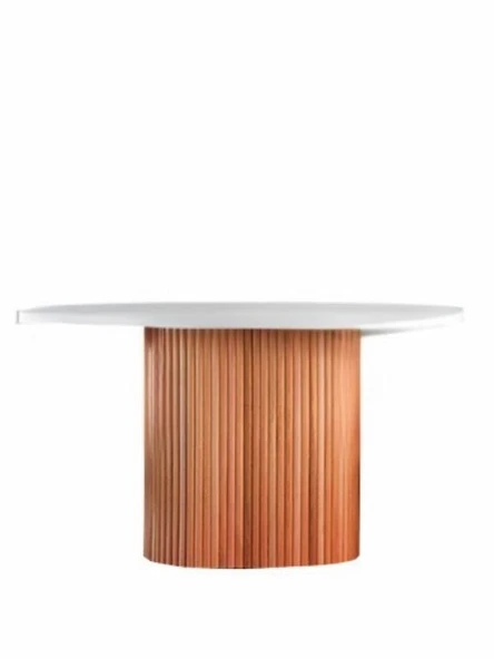 Luna Oval Natural Ahşap Bohem Masa 80x150 - Resim 8