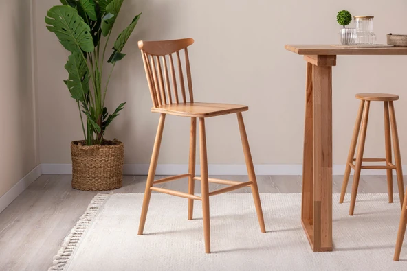 Ashbourne Ahşap Bar Sandalyesi - Resim 8