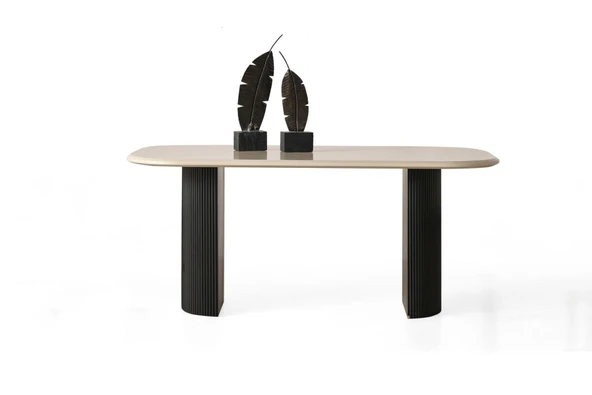 Zeno Oval Ahşap Bohem Yemek Masası 90x180 - Resim 7