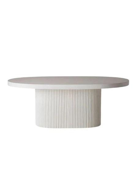 Terra Oval Natural Ahşap Bohem Masa 80x160 - Resim 9