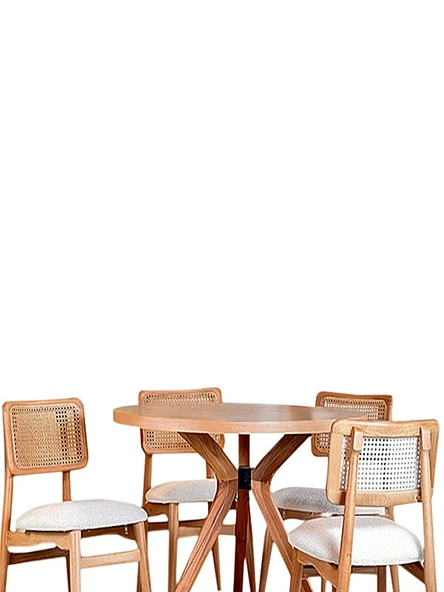 Haven Pergel Natural Ahşap Yemek Masası 90x90 - Resim 10