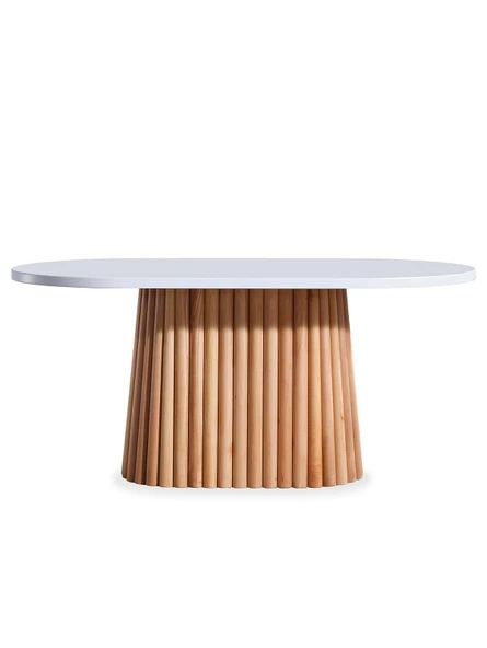 Savana Oval Ahşap Bohem Yemek Masası 80x160 - Resim 4