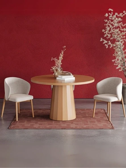 Odessa İskandinav Doğal Ahşap Mutfak Masası 100x100 ürün görseli