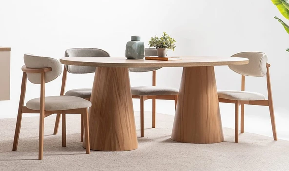 Nivara Bohem Ahşap Yemek Masası 90x170 - Resim 3