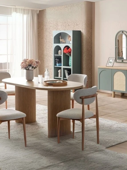 Zenith İskandinav Oval Natural Ahşap Bohem Masa 90x190 - Resim 2