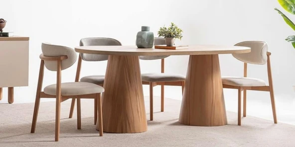 Nivara Bohem Ahşap Yemek Masası 90x180 - Resim 3