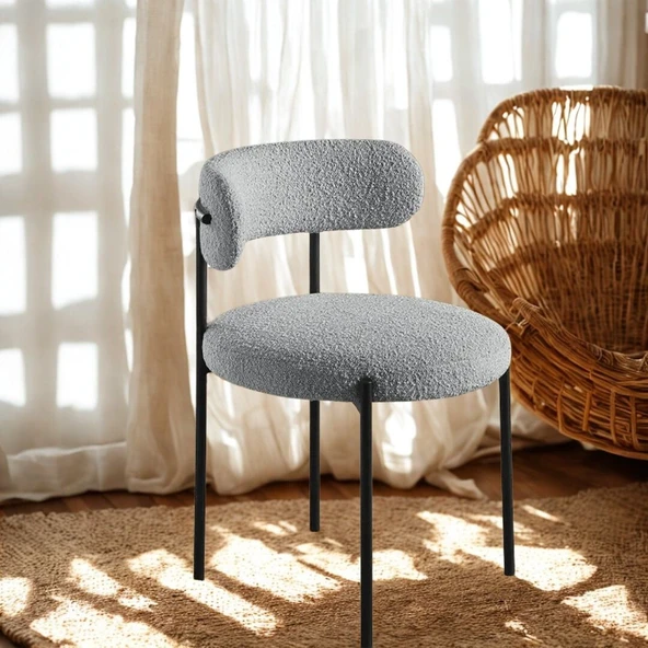 Teddy Sandalye, Siyah Metal - Resim 10