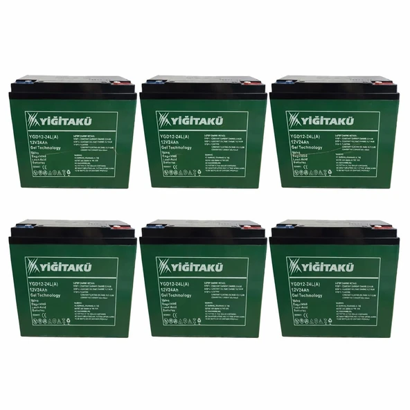Yiğit Akü Uyumlu 12V 24Ah Jel Elektrikli Motosiklet Aküsü 6'Lı Set. 2025 Yeni ürün görseli 1