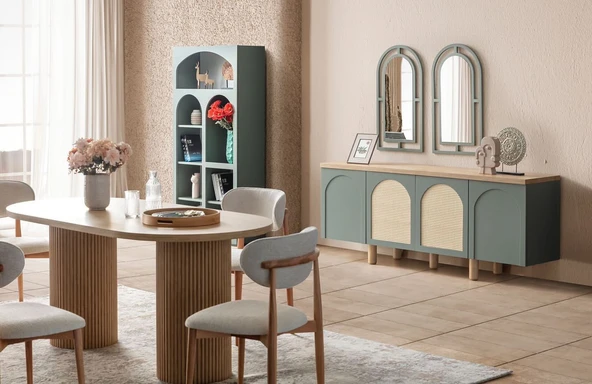 Zenith İskandinav Oval Natural Ahşap Bohem Masa 90x190 - Resim 3