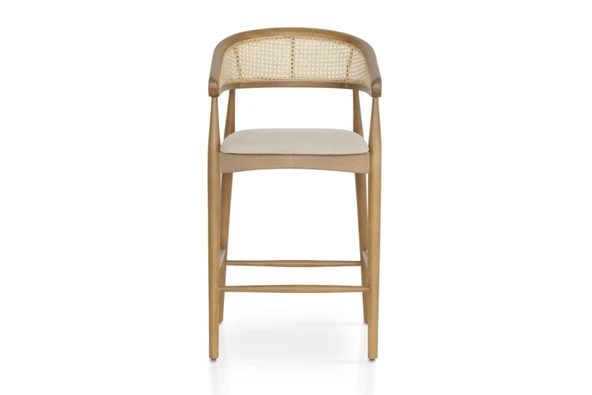 Gazel Hazeranlı Ahşap Bar Sandalyesi - Resim 3