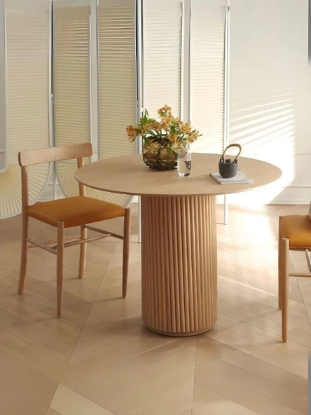 Breeze Yuvarlak Ahşap Bohem Masa 100x100 ürün görseli