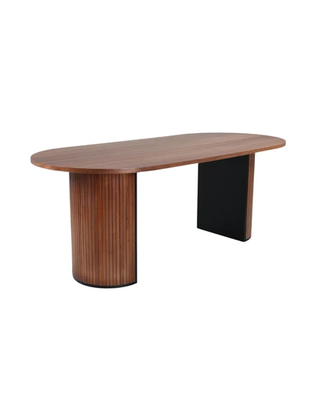 Zeno Oval Ahşap Bohem Yemek Masası 90x200 - Resim 12