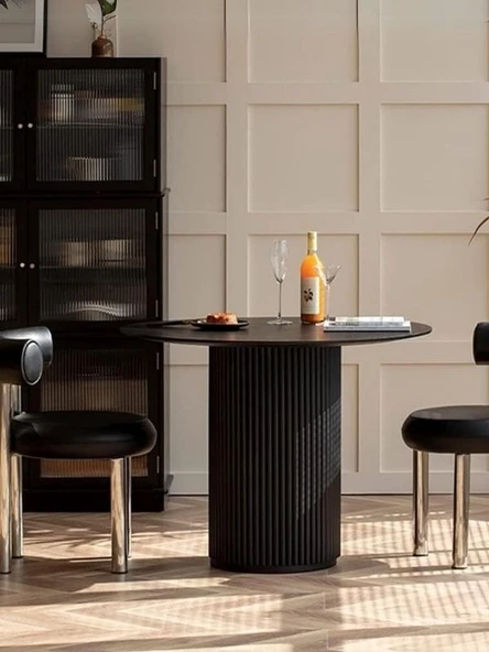 Breeze Yuvarlak Ahşap Bohem Masa 90x90 ürün görseli