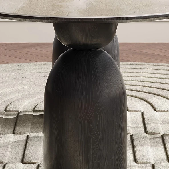 İmperial İtalyan Still Oval Traverten Yemek Masası 90x190 - Resim 11