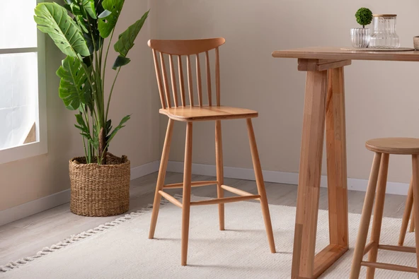 Ashbourne Ahşap Bar Sandalyesi - Resim 10