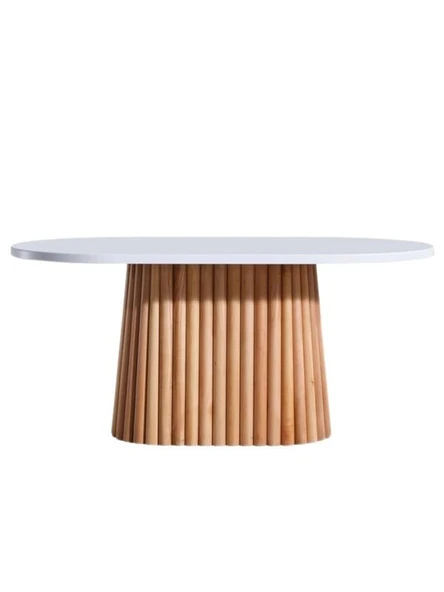 Savana Oval Ahşap Bohem Yemek Masası 80x160 ürün görseli