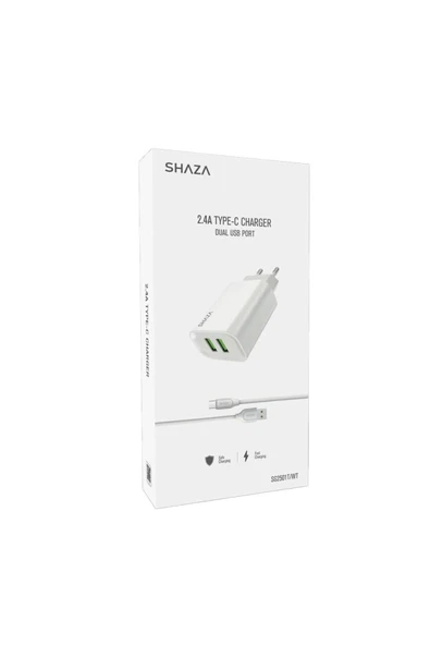 shaza 2.4a Çift Usb Çıkışlı Type-c Seyahat Şarj Aleti Seti - 2