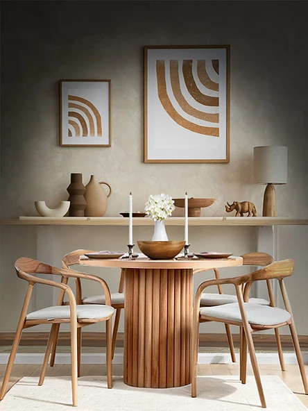 Kleopatra İskandinav Natural Ahşap Masa Sandalye Takımı 90x90 ürün görseli