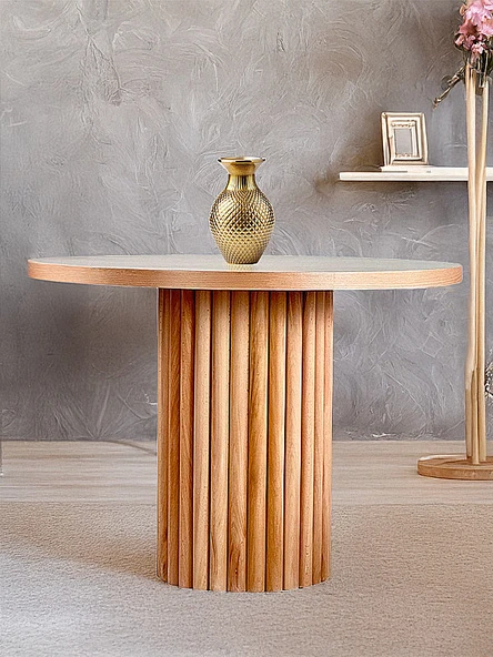 Kleopatra İskandinav Natural Ahşap Masa Sandalye Takımı 90x90 - Resim 2