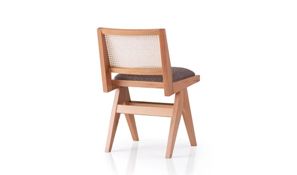 Miles İskandinav Natural Ahşap Bohem Masa Sandalye Takımı 100x100 - Resim 6