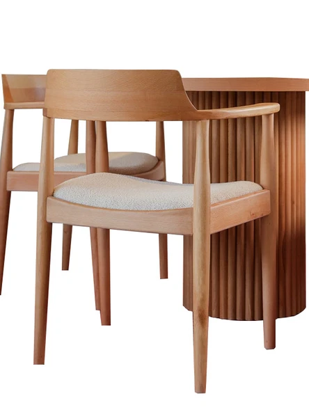 Sardes İskandinav Natural Ahşap Masa Sandalye Takımı 90x90 - Resim 2