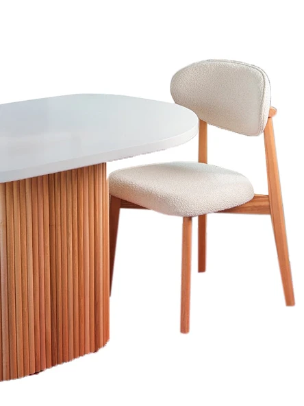 Marsilya İskandinav Natural Ahşap Masa Sandalye Takımı 90x130 - Resim 4