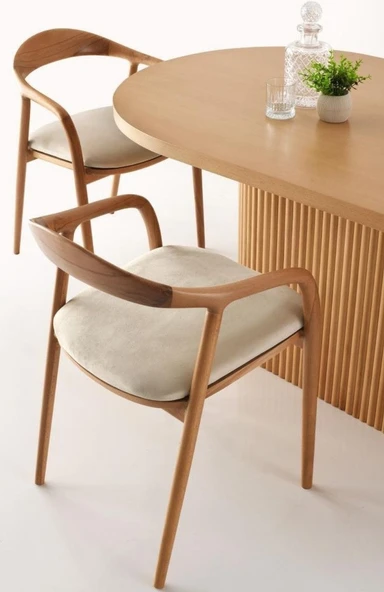 Midas İskandinav Natural Ahşap Masa Sandalye Takımı 80x150 - Resim 7